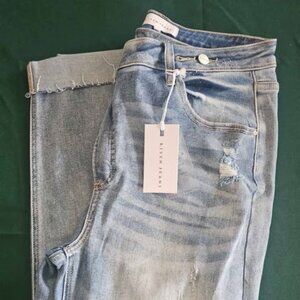 Risen Wide Leg Crossover Jeans Size 15 NWT